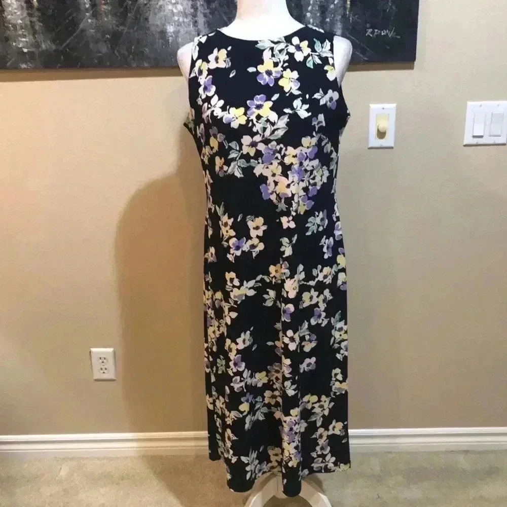 American Living Kona Floral Sleeveless Midi Dress-Size 12